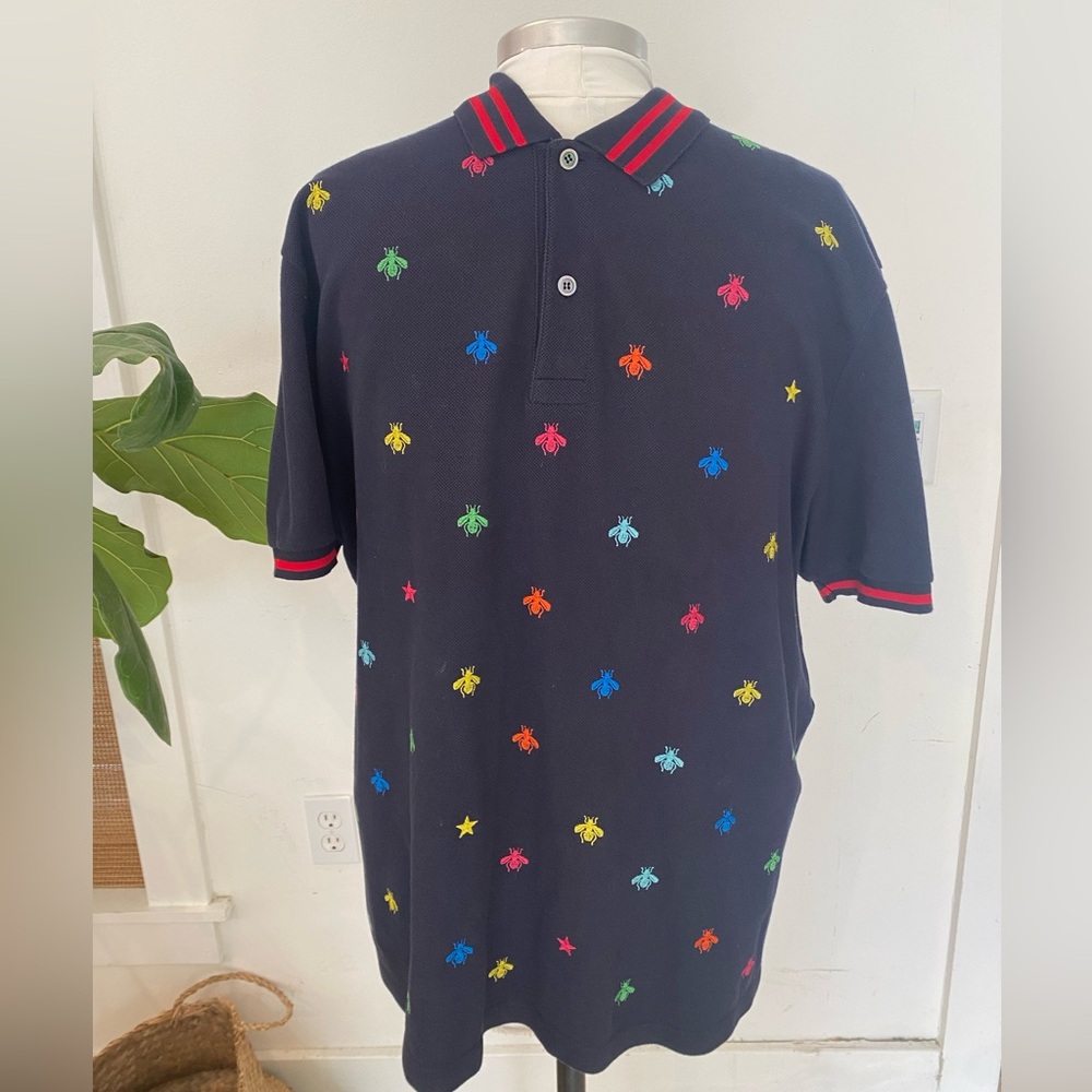 Gucci Bee Collection blue Polo Shirt XL